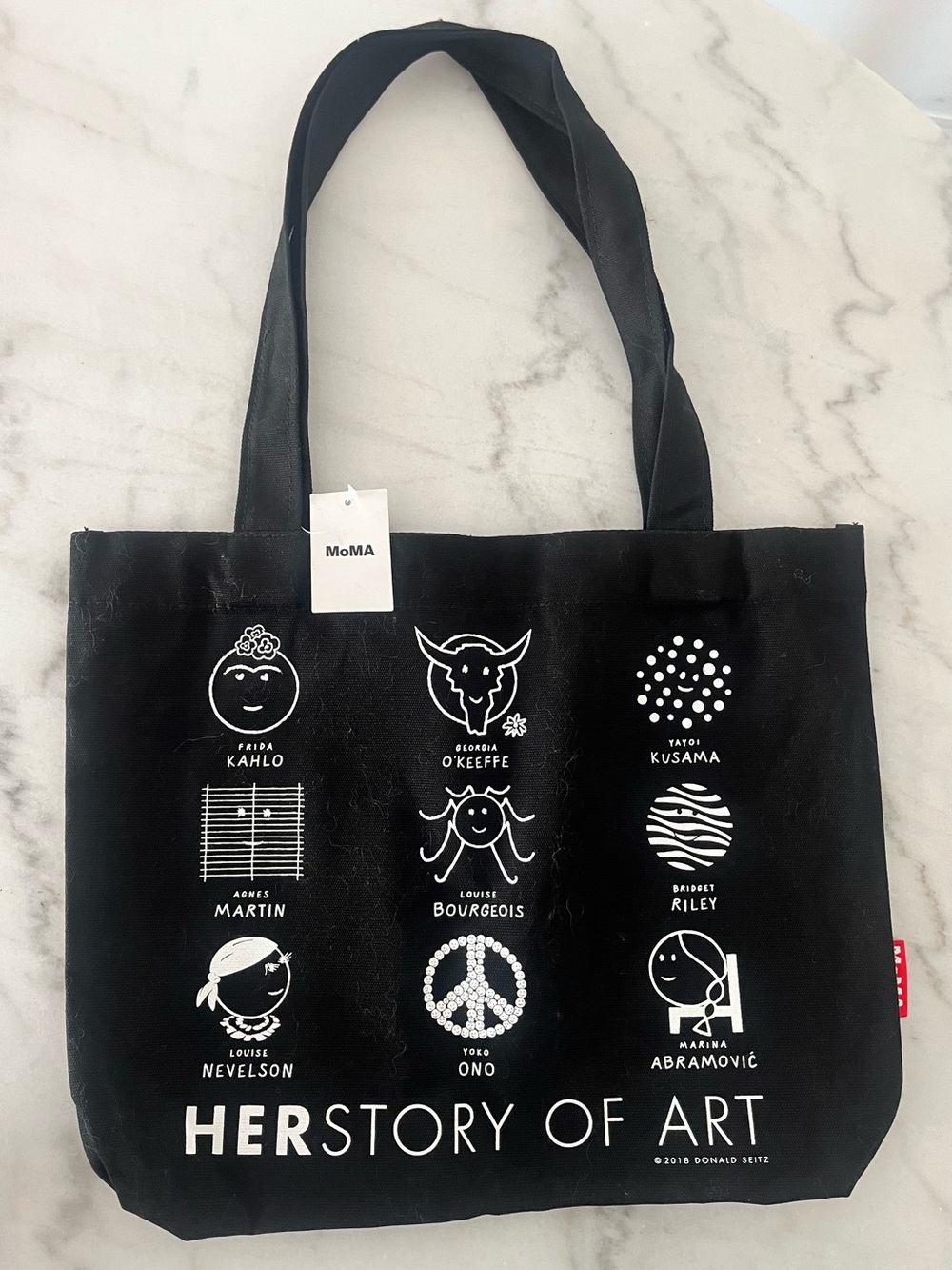 MoMA Herstory of Art Canvas Tote with Red Interior Pocket - NEW WITH TAGS